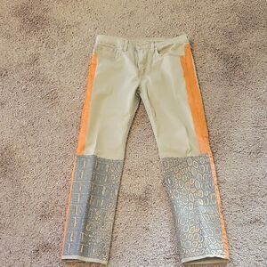 Levi's Beige and Orange Croc Print Shin Pants